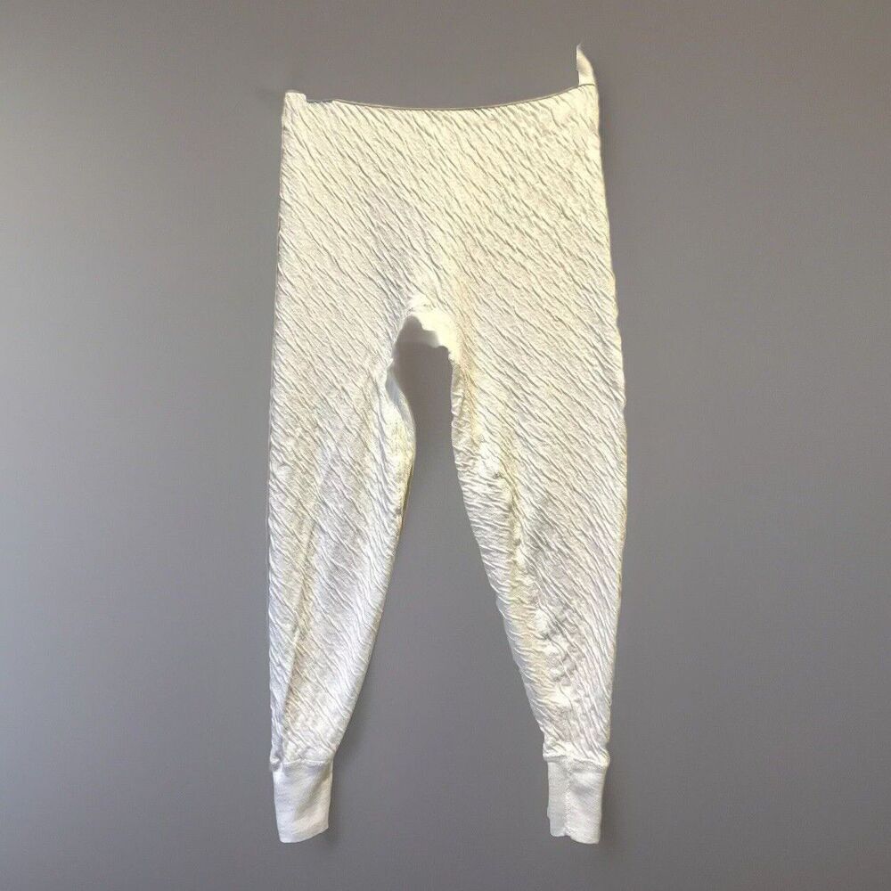 VTG 70's Women's Sears Winterskins Ivory Thermal Bottoms Hips 40-42/Size L